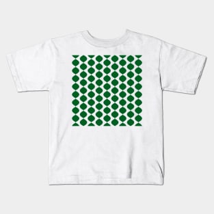 Mid Century Modern Retro 60s Waves Pattern  (Yellow Green Darker) Kids T-Shirt